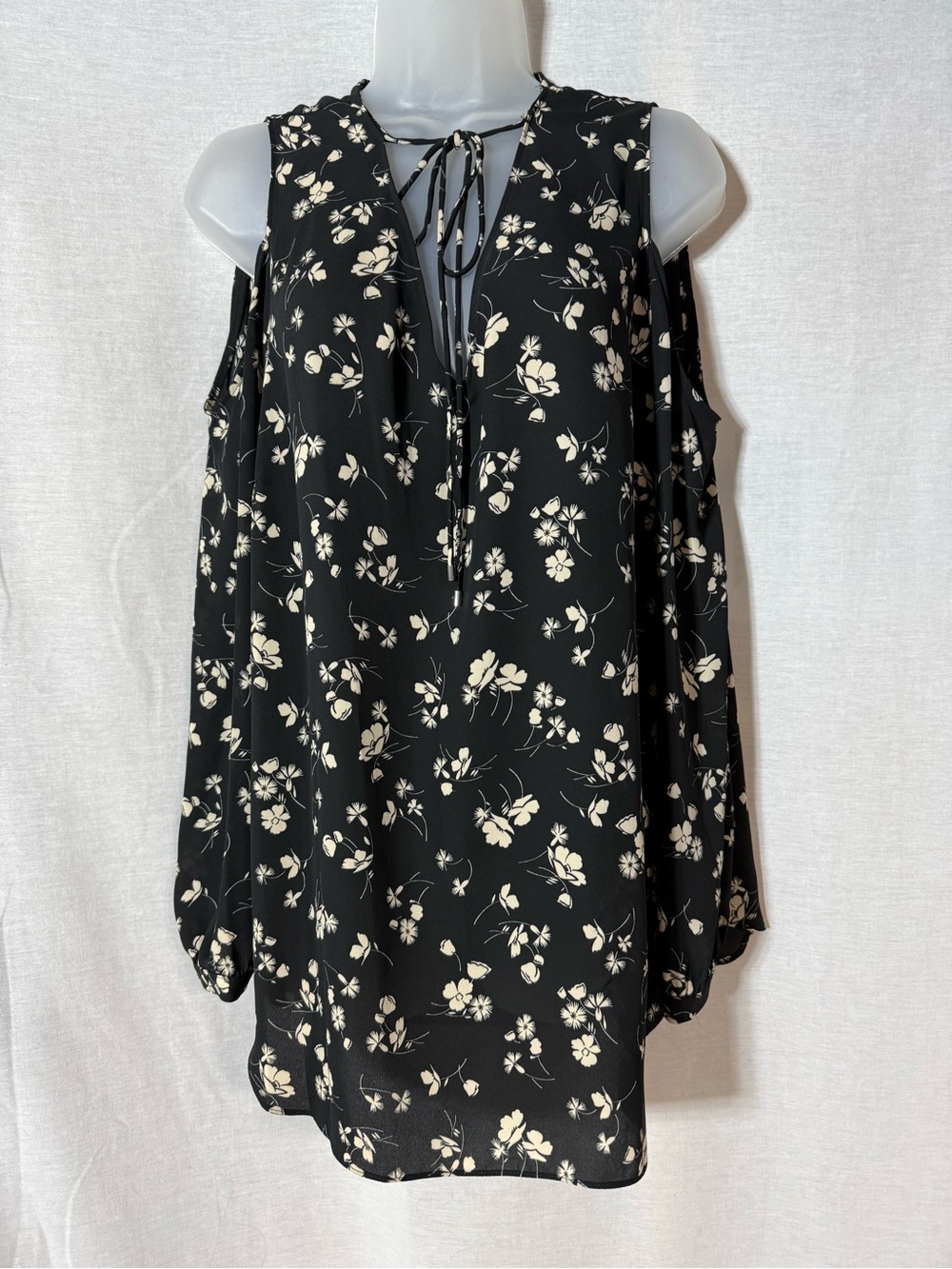 Lauren Ralph Lauren Black Floral Cold-Shoulder Tunic Size 1X